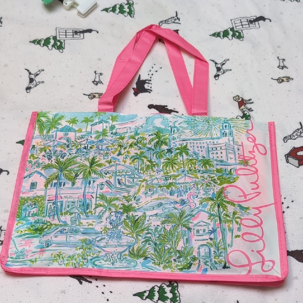 Lilly Pulitzer Pink and Green Tote Bag